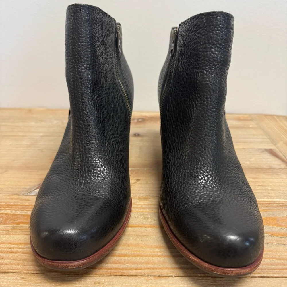 Kor-Ease Natalya Burnished Black‎ Leather Demi Wedge Boot Size 9.5